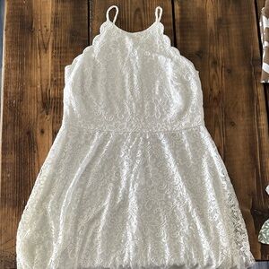 White Lace Halter-Style Women's Formal Dress